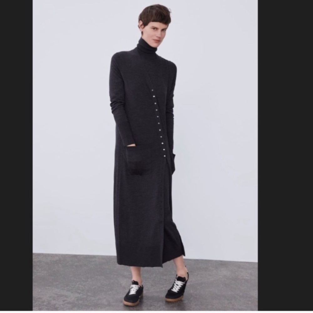 Zara long buttoned cardigan